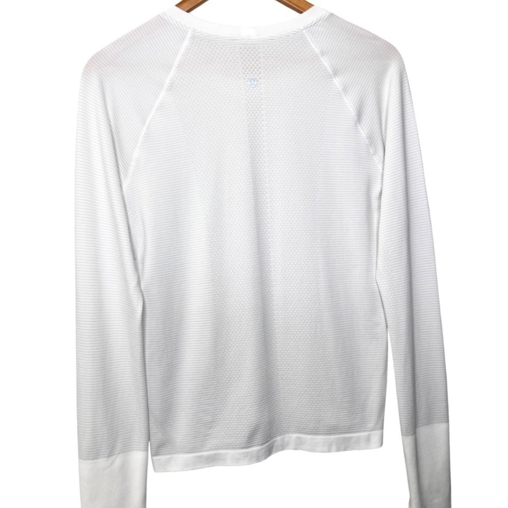Lululemon Swiftly Tech Long Sleeve Women's‎ White Athletic Top Shirt Size 10 - Picture 7 of 9